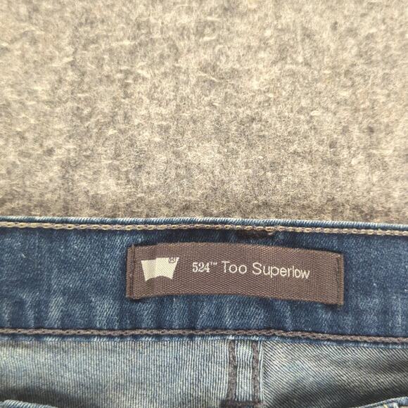 Levis 524 Jeans Womens 28x32 Too Superlow Blue Bootcut Stretch Denim Low Rise - Picture 4 of 11